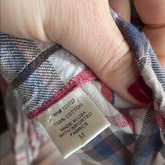 Xirena Plaid Ruffle Collar Women’s Top Cotton Medium - Picture 5 of 9